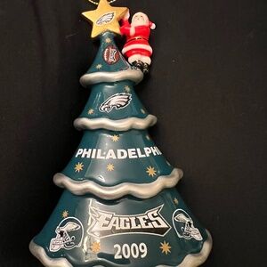 2009 Philadelphia Eagles Christmas Tree Ornament Danbury Mint Santa Star